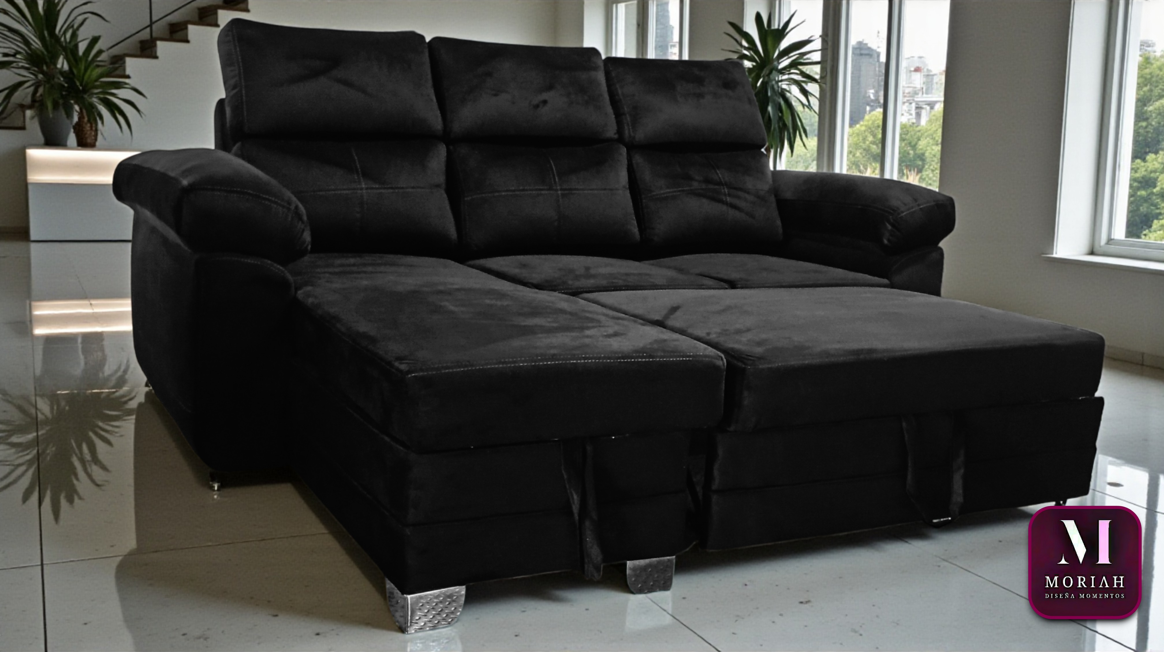 Liverpool Relax Cinema Black sofa bed and recliner